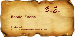 Bende Emese névjegykártya