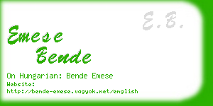 emese bende business card